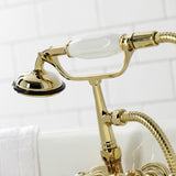 Vintage Three-Handle 2-Hole Tub Wall Mount Clawfoot Tub Faucet with Hand Shower