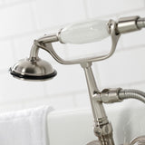 Vintage Three-Handle 2-Hole Tub Wall Mount Clawfoot Tub Faucet with Hand Shower