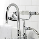 Vintage Three-Handle 2-Hole Tub Wall Mount Clawfoot Tub Faucet with Hand Shower