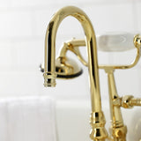 Vintage Three-Handle 2-Hole Tub Wall Mount Clawfoot Tub Faucet with Hand Shower