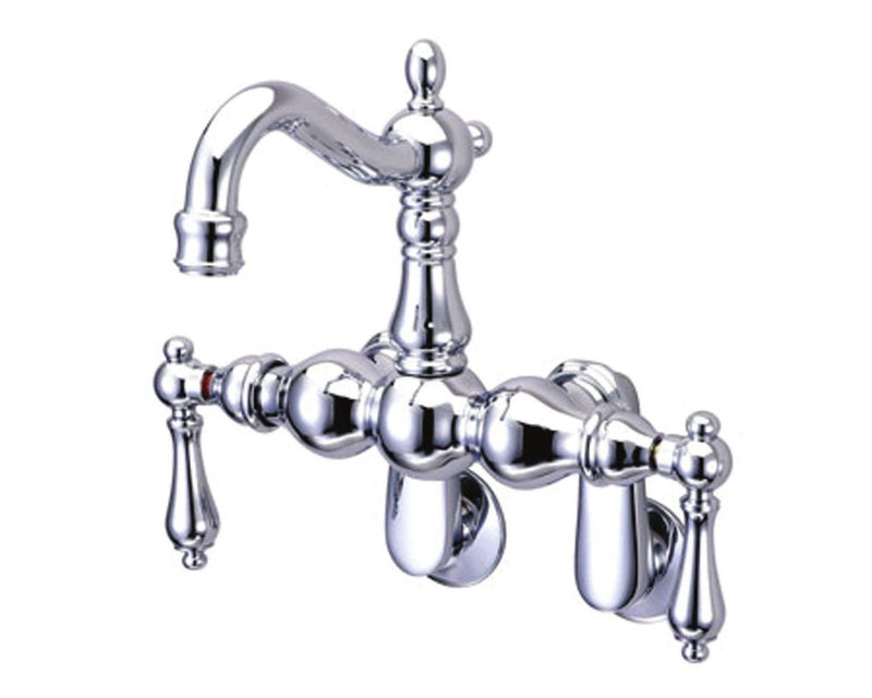 Vintage Two-Handle 2-Hole Tub Wall Mount Clawfoot Tub Faucet