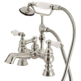 Vintage Two-Handle 2-Hole Deck Mount Clawfoot Tub Faucet with Hand Shower