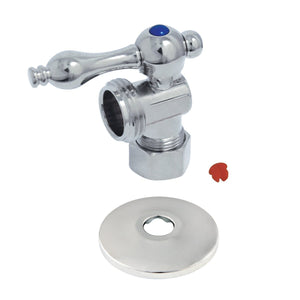 5/8-Inch O.D. Comp x 3/4-Inch Hose Thread Quarter-Turn Angle Shut-Off Valve with Flange