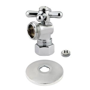 5/8-Inch O.D. Comp x 3/4-Inch Hose Thread Quarter-Turn Angle Shut-Off Valve with Flange