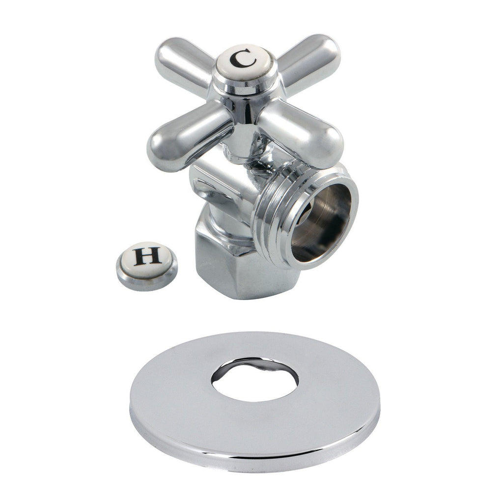1/2-Inch IPS X 3/4-Inch Hose Thread Quarter-Turn Angle Stop Valve with Flange