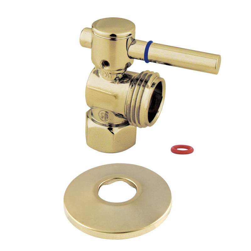1/2-Inch FIP x 3/4-Inch Hose Thread Quarter-Turn Angle Shut-Off Valve with Flange