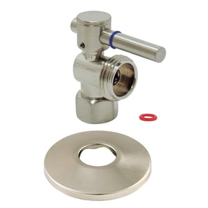 1/2-Inch FIP x 3/4-Inch Hose Thread Quarter-Turn Angle Shut-Off Valve with Flange