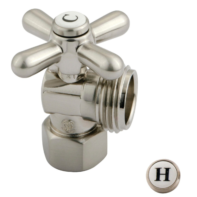 Vintage 1/2-Inch FIP x 3/4-Inch Hose Thread Quarter-Turn Angle Shut-Off Valve, for Washing Machine