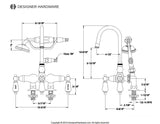 Vintage Three-Handle 2-Hole Deck Mount Clawfoot Tub Faucet with Hand Shower