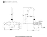 Vintage Two-Handle 2-Hole Tub Wall Mount Clawfoot Tub Faucet