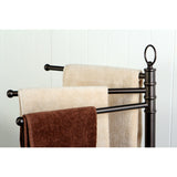 Vintage 40-Inch Freestanding Pedestal 3-Tier Towel Rack