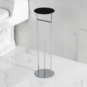 Dessau Freestanding Toilet Paper Holder with Reserve Storage and Top Shelf