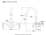 Vintage Two-Handle 2-Hole Tub Wall Mount Clawfoot Tub Faucet