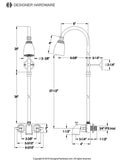 Vintage Two-Handle 2-Hole Tub Wall Mount Convert to Shower Unit