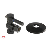 Concord 3/8-Inch FIP x 3/8-Inch O.D. Comp Quarter-Turn Angle Shut-Off Valve with Flange