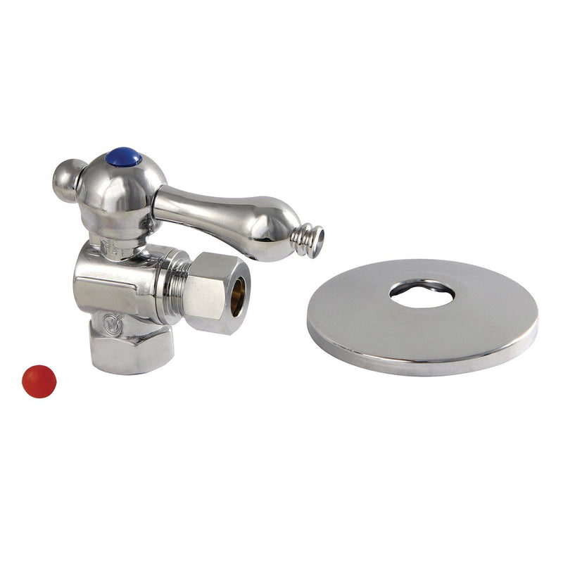 3/8-Inch FIP x 3/8-Inch O.D. Comp Quarter-Turn Angle Shut-Off Valve with Flange