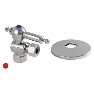 3/8-Inch FIP x 3/8-Inch O.D. Comp Quarter-Turn Angle Shut-Off Valve with Flange