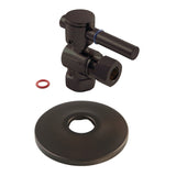 Concord 3/8-Inch FIP x 3/8-Inch O.D. Comp Quarter-Turn Angle Shut-Off Valve with Flange