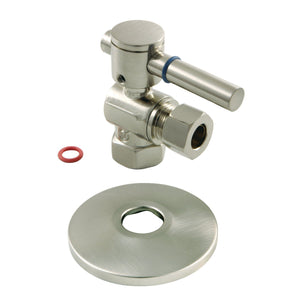 Concord 3/8-Inch FIP x 3/8-Inch O.D. Comp Quarter-Turn Angle Shut-Off Valve with Flange