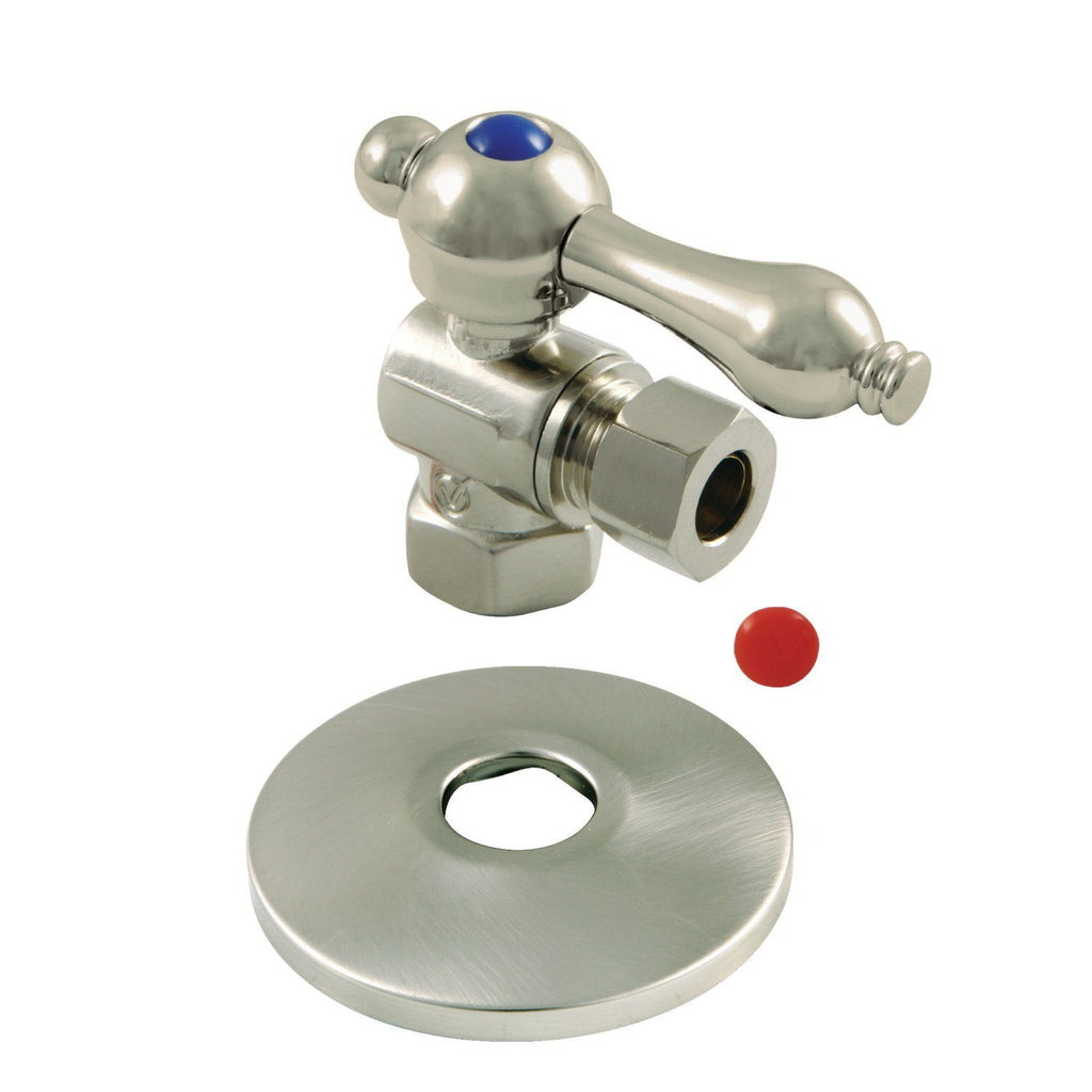 3/8-Inch IPS X 3/8-Inch OD Comp Quarter-Turn Angle Stop Valve with Flange