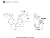Vintage Two-Handle 2-Hole Tub Wall Mount Tub Faucet