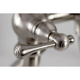 Three-Handle 2-Hole Deck-Mount Clawfoot Tub Faucet with Hand Shower