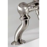 Three-Handle 2-Hole Deck-Mount Clawfoot Tub Faucet with Hand Shower