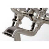 Three-Handle 2-Hole Deck-Mount Clawfoot Tub Faucet with Hand Shower