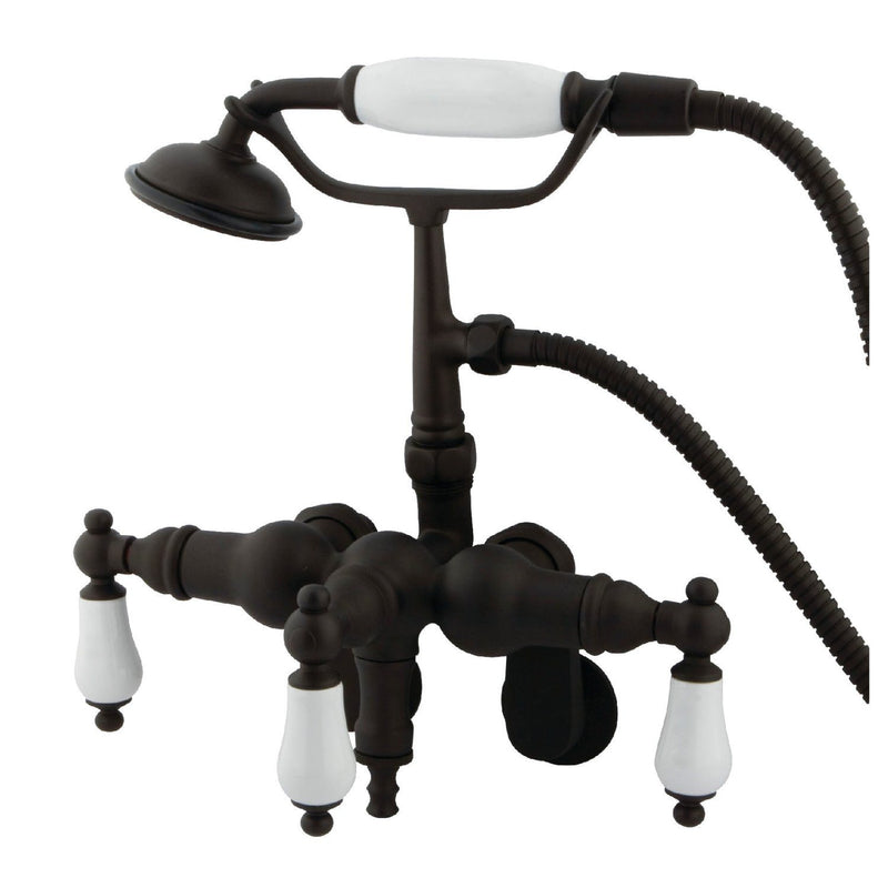 Vintage Three-Handle 2-Hole Tub Wall Mount Clawfoot Tub Faucet with Hand Shower