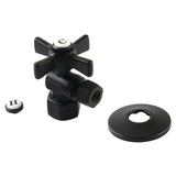 Millennium 1/2-Inch FIP x 3/8-Inch O.D. Comp Quarter-Turn Angle Shut-Off Valve with Flange