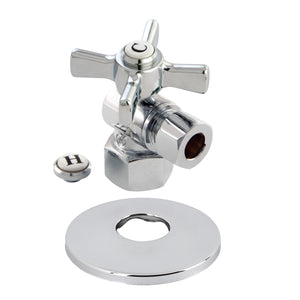 Millennium 1/2-Inch FIP x 3/8-Inch OD Comp Quarter-Turn Angle Stop Valve with Flange
