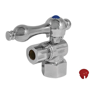 Vintage 1/2-Inch FIP x 3/8-Inch O.D. Comp Quarter-Turn Angle Shut-Off Valve