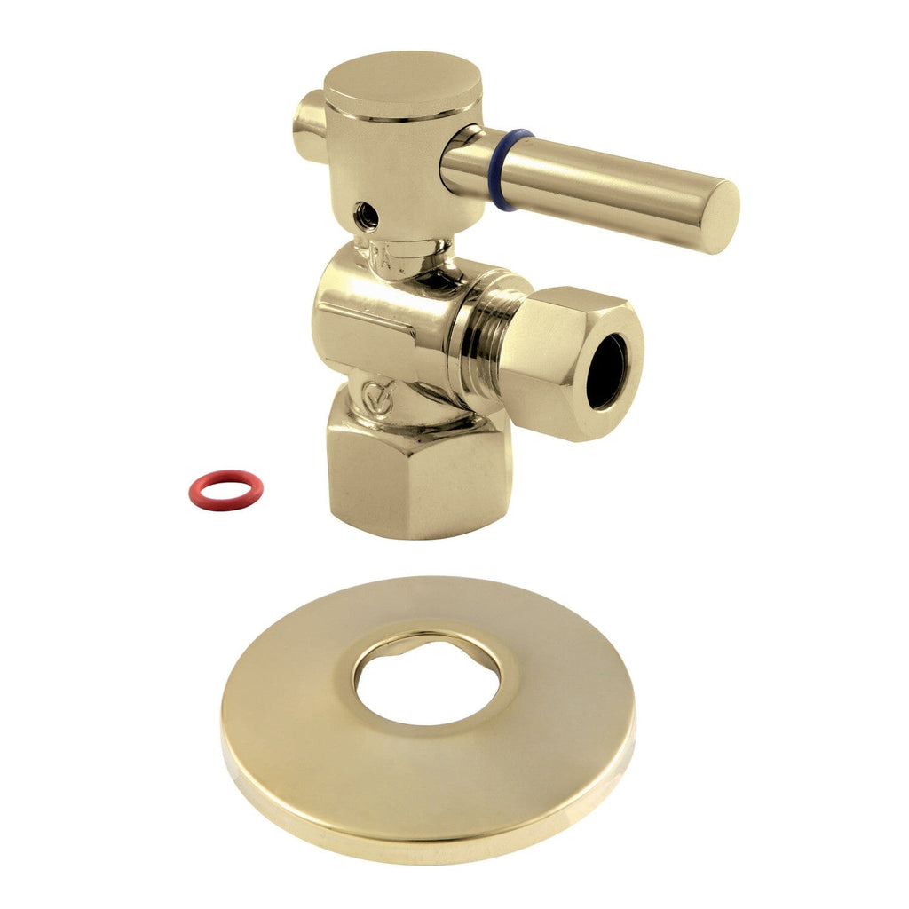 1/2-Inch FIP x 3/8-Inch OD Comp Quarter-Turn Angle Stop Valve with Flange