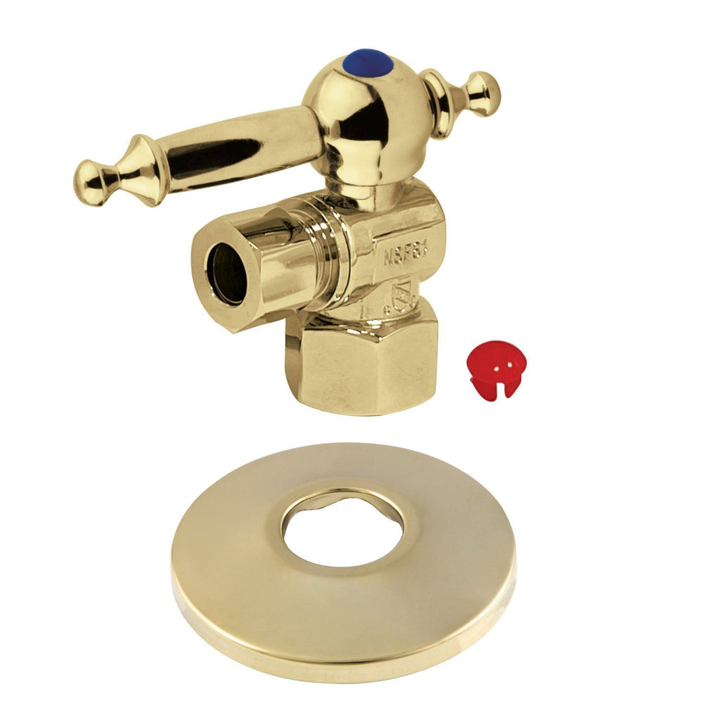 1/2-Inch FIP X 3/8-Inch OD Comp Quarter-Turn Angle Stop Valve with Flange