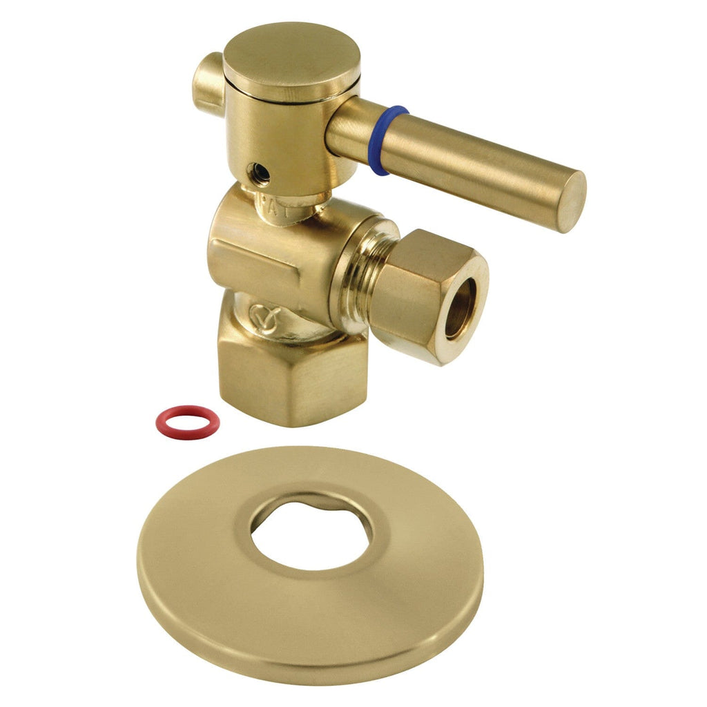 1/2-Inch FIP x 3/8-Inch OD Comp Quarter-Turn Angle Stop Valve with Flange