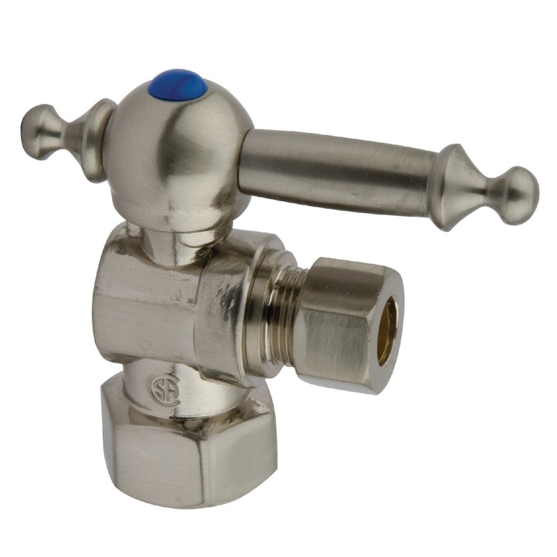 Vintage 1/2-Inch FIP x 3/8-Inch O.D. Comp Quarter-Turn Angle Shut-Off Valve