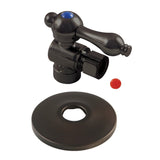 1/2-Inch Sweat x 3/8-Inch OD Comp Quarter-Turn Angle Stop Valve with Flange