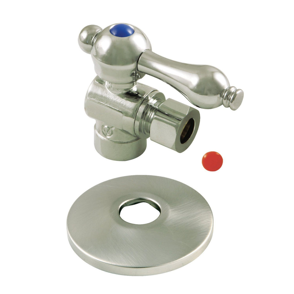 1/2-Inch Sweat x 3/8-Inch OD Comp Quarter-Turn Angle Stop Valve with Flange