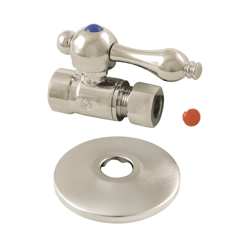 1/2-Inch Sweat x 3/8-Inch O.D. Comp Quarter-Turn Straight Shut-Off Valve with Flange