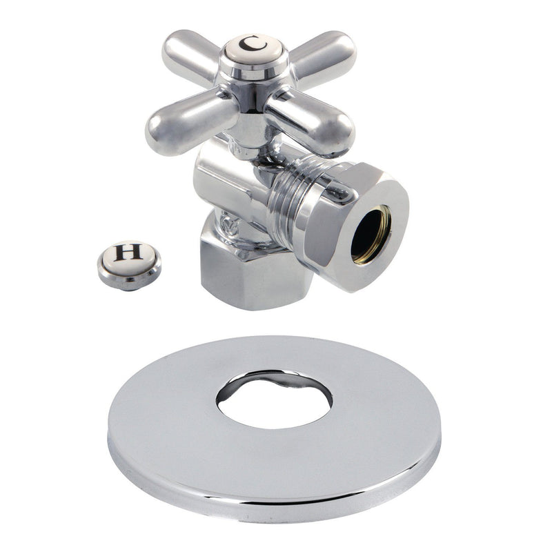 1/2-Inch FIP x 1/2-Inch or 7/16-Inch Slip Joint Quarter-Turn Angle Shut-Off Valve with Flange
