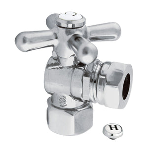 Vintage 1/2-Inch FIP x 1/2-Inch or 7/16-Inch Slip Joint Quarter-Turn Angle Shut-Off Valve