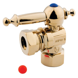 Vintage 1/2-Inch FIP x 1/2-Inch or 7/16-Inch Slip Joint Quarter-Turn Angle Shut-Off Valve
