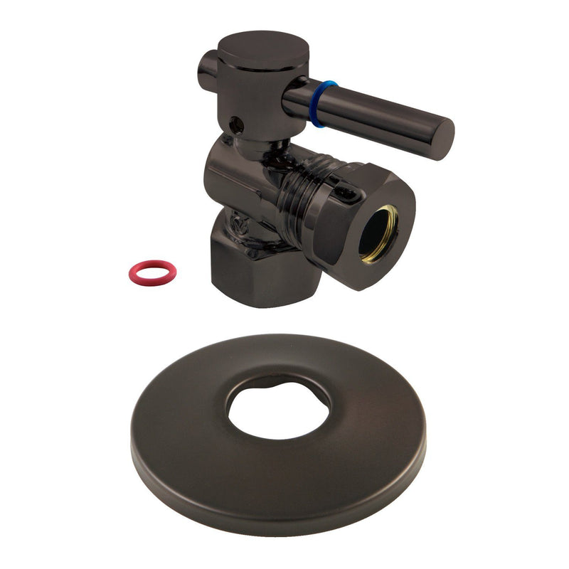 1/2-Inch FIP x 1/2-Inch or 7/16-Inch Slip Joint Quarter-Turn Angle Shut-Off Valve with Flange