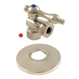 1/2-Inch FIP X 1/2-Inch or 7/16-Inch O.D. Slip Joint Quarter-Turn Angle Stop Valve with Flange