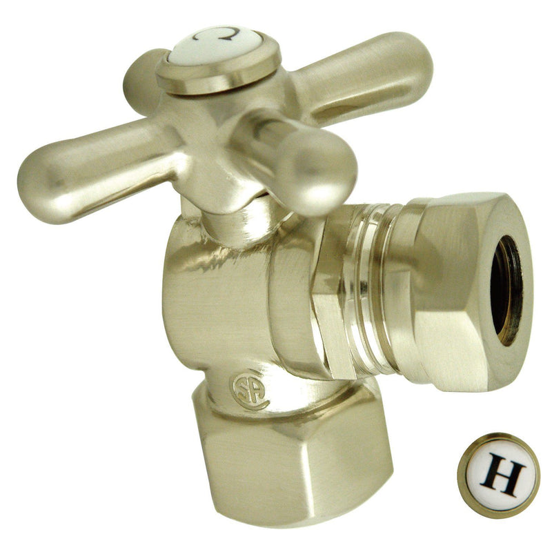 Vintage 1/2-Inch FIP x 1/2-Inch or 7/16-Inch Slip Joint Quarter-Turn Angle Shut-Off Valve