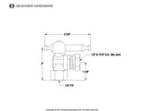 Vintage 1/2-Inch FIP x 1/2-Inch or 7/16-Inch Slip Joint Quarter-Turn Angle Shut-Off Valve