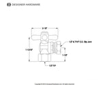 Vintage 1/2-Inch FIP x 1/2-Inch or 7/16-Inch Slip Joint Quarter-Turn Angle Shut-Off Valve