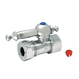 Vintage 1/2-Inch FIP x 1/2-Inch or 7/16-Inch Slip Joint Quarter-Turn Straight Shut-Off Valve
