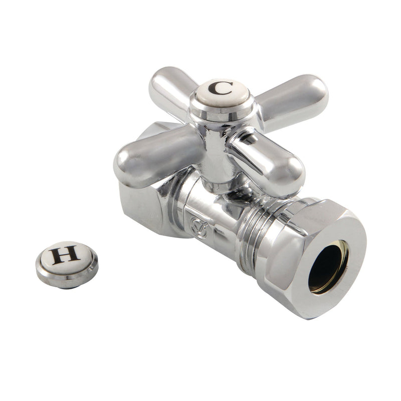 Vintage 1/2-Inch FIP x 1/2-Inch or 7/16-Inch Slip Joint Quarter-Turn Straight Shut-Off Valve