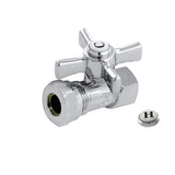 Millennium 1/2-Inch FIP x 1/2-Inch or 7/16-Inch Slip Joint Quarter-Turn Straight Stop Valve